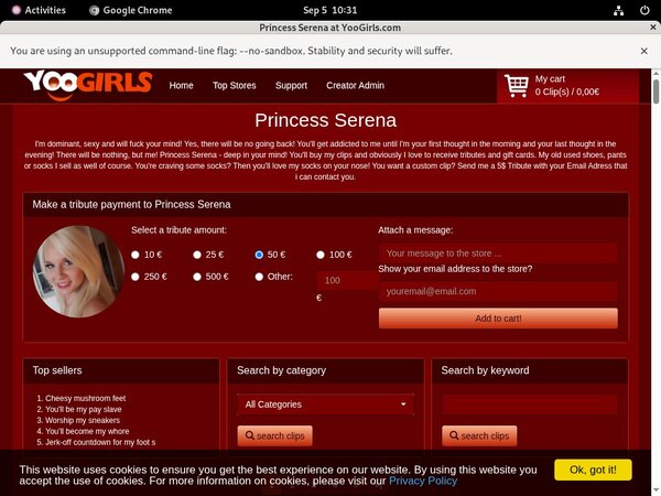 Princess Serena Free Trial Price