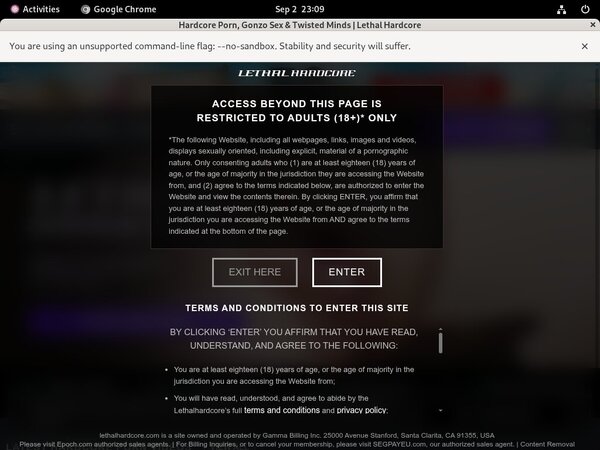 Lethal Hardcore Renew Password
